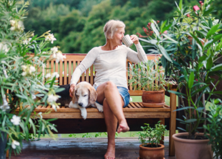 Woman on bench